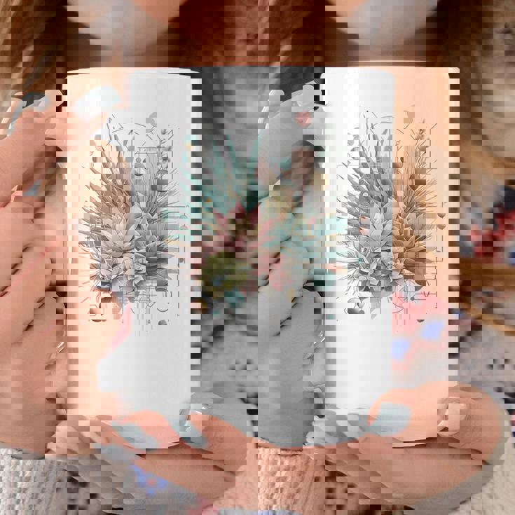 抽象的な幾何学的なボタニカルデザインモダンな植物 多肉植物 コーヒーマグ 面白い贈り物