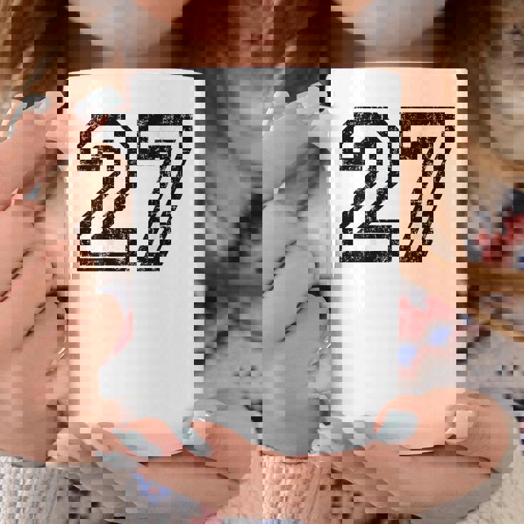 数字 27 ヴィンテージ ブラックホワイト コーヒーマグ 面白い贈り物