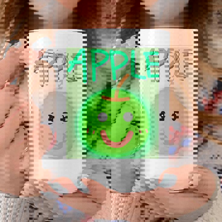 日本 りんご 青りんご かわいい 笑顔 コーヒーマグ 面白い贈り物