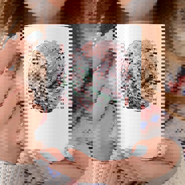 日本 浮世絵 京都 祇園甲部 五花街 桜 舞妓 着物 バックプリント コーヒーマグ 面白い贈り物