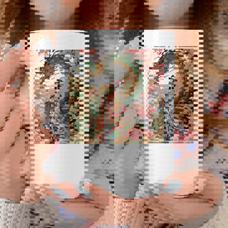 日本 浮世絵 桜 着物 竜 綺麗 日本髪 コーヒーマグ 面白い贈り物