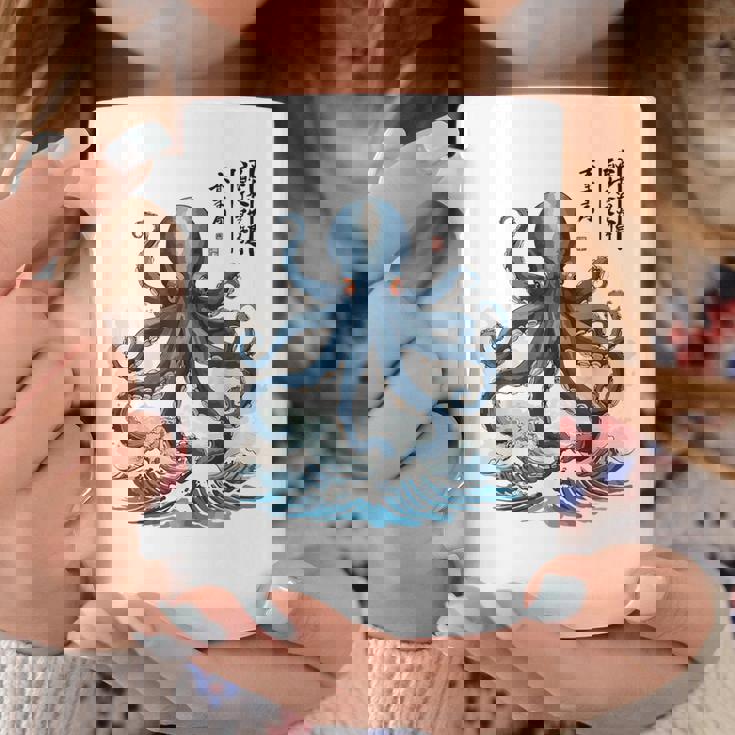 日本のタコ浮世絵 海の美 木版画 コーヒーマグ 面白い贈り物
