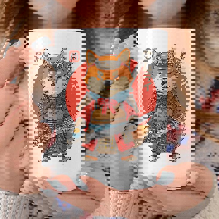 日本の侍犬 柴戦士 浮世サムライ バックプリント コーヒーマグ 面白い贈り物