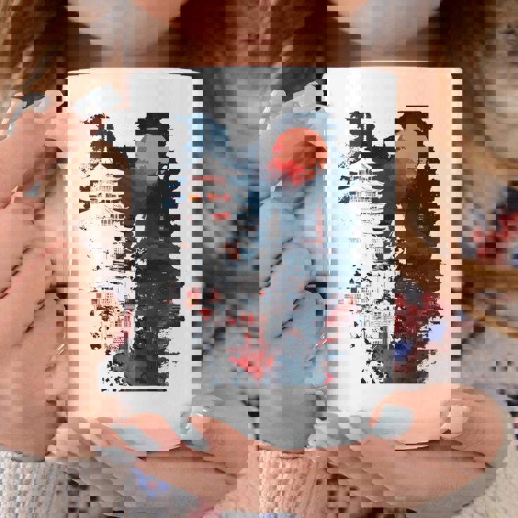 日本の忍者バックプリント。 コーヒーマグ 面白い贈り物