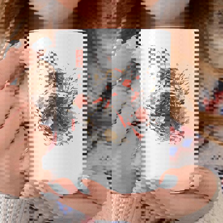 日本アート うさぎ 忍者 浮世絵 アニメスタイル サムライラビット コーヒーマグ 面白い贈り物