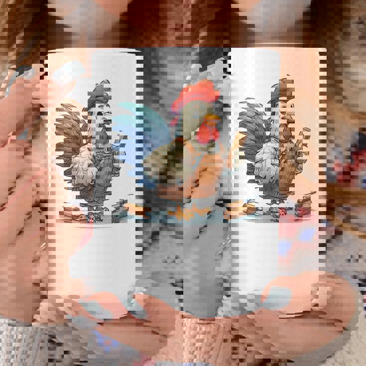 木彫りの鶏、かわいいデザイン コーヒーマグ 面白い贈り物