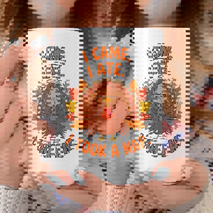 来た、食べた、昼寝した 感謝祭 家族のユーモア コーヒーマグ 面白い贈り物