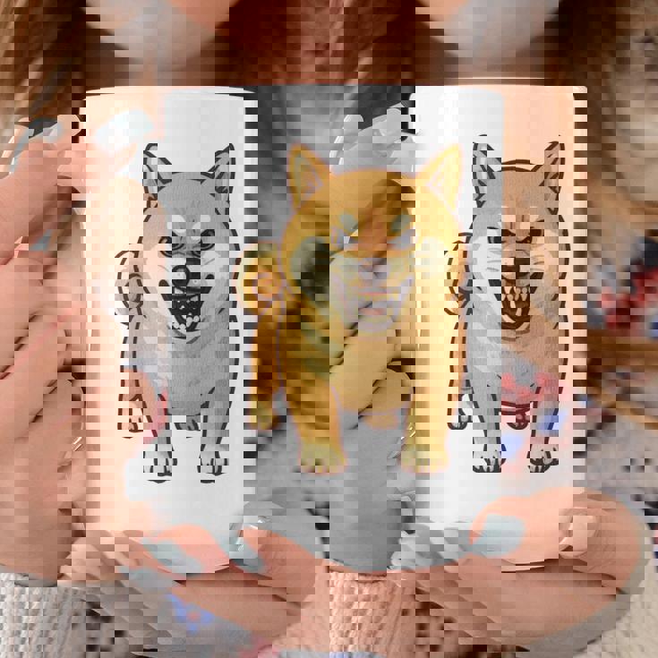 柴犬 犬 ムキッ ムキ顔 水彩 我慢の限界 怒る犬 イラスト おもしろ 長袖tシャツ コーヒーマグ 面白い贈り物