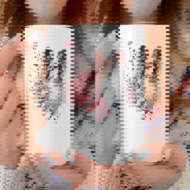 桜 水彩パピヨン コーヒーマグ 面白い贈り物