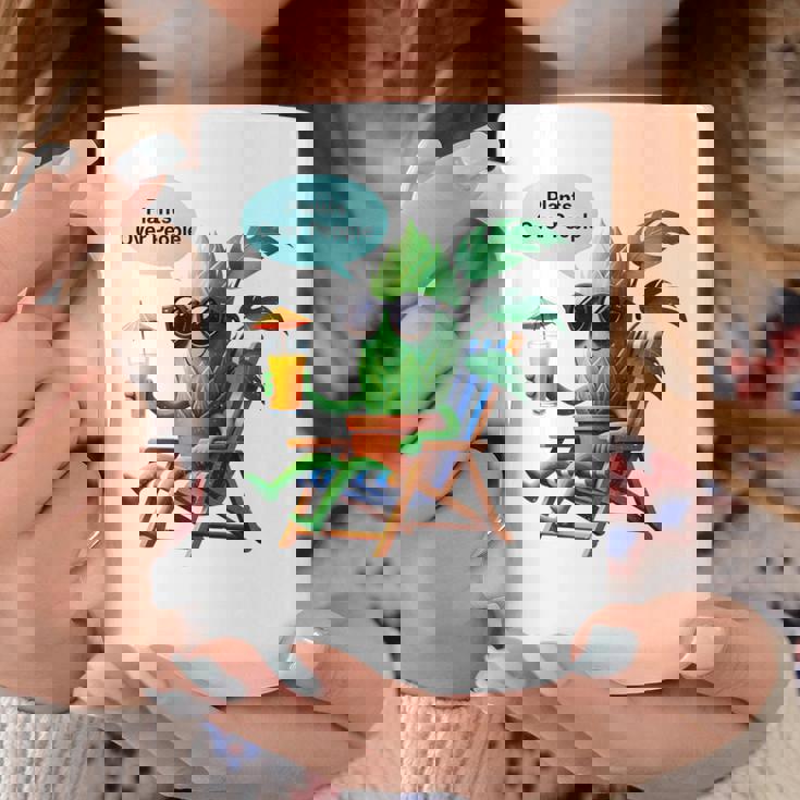 植物より人間 長袖tシャツ コーヒーマグ 面白い贈り物