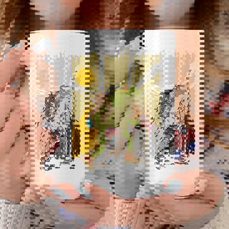 楽しいカエル ハイキングと登山愛好家 コーヒーマグ 面白い贈り物