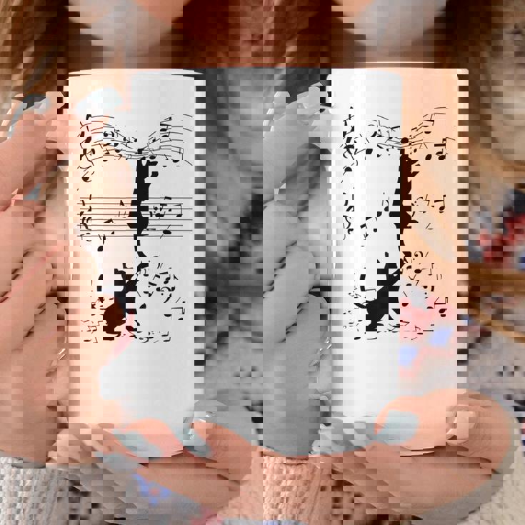 楽譜で遊ぶ面白い猫 コーヒーマグ 面白い贈り物