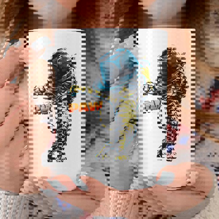 決めポーズの猫イラスト Pawの文字が光るダンス風デザイン コーヒーマグ 面白い贈り物