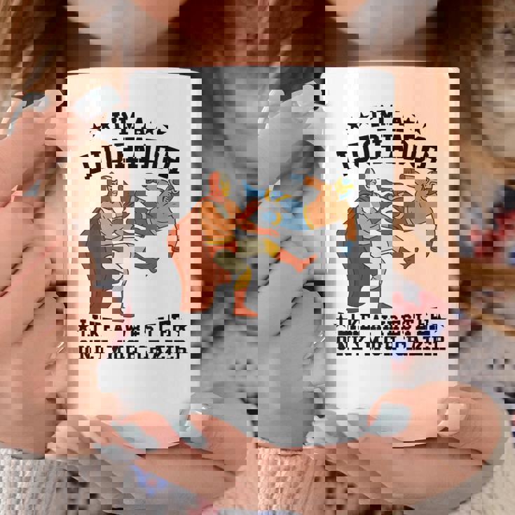 私はレスラーのようなルチャドールだけだ もっとクレイジーなルチャ・リブレ コーヒーマグ 面白い贈り物