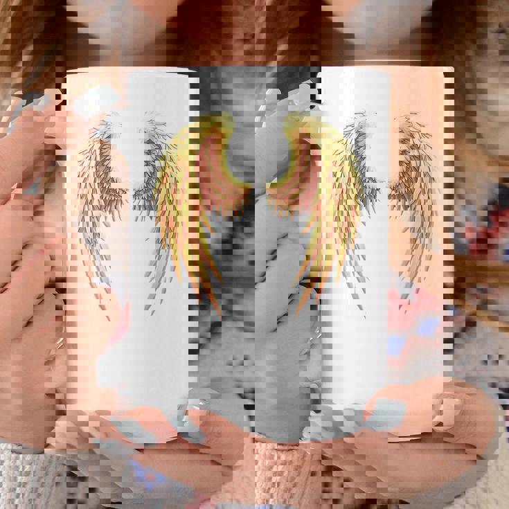 背中には金色の天使の羽 コーヒーマグ 面白い贈り物