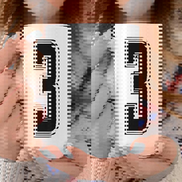 背番号 3 チーム短大スポーツ背番号付きユニフォーム コーヒーマグ 面白い贈り物