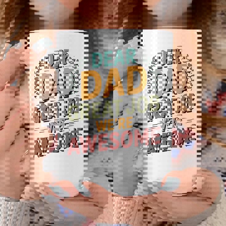 親愛なるお父さん素晴らしい仕事私たちは素晴らしい父の日ありがとう コーヒーマグ 面白い贈り物