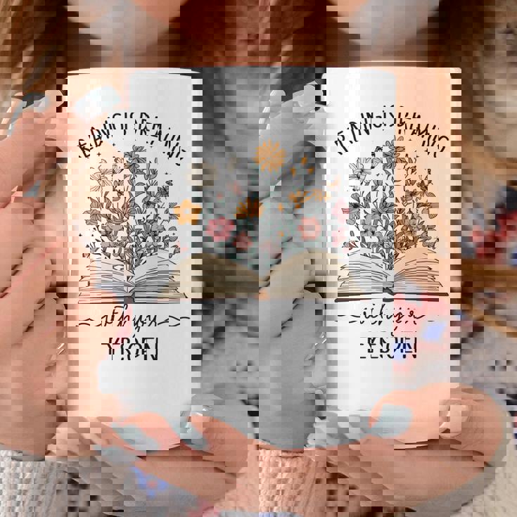 読書は目で見る夢を見る本好き読者 長袖tシャツ コーヒーマグ 面白い贈り物