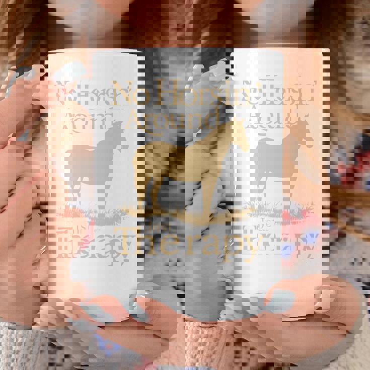 面白い 治療的 乗馬 馬 補助療法 ヒーリング 長袖tシャツ コーヒーマグ 面白い贈り物