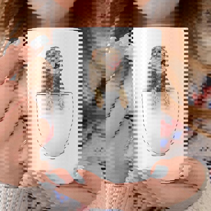 面白いペットフェレット ポケットの中のファニー フェレット コーヒーマグ 面白い贈り物