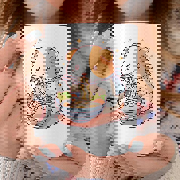 面白いモルモット 箸でラーメンを食べる アニメ 長袖tシャツ コーヒーマグ 面白い贈り物