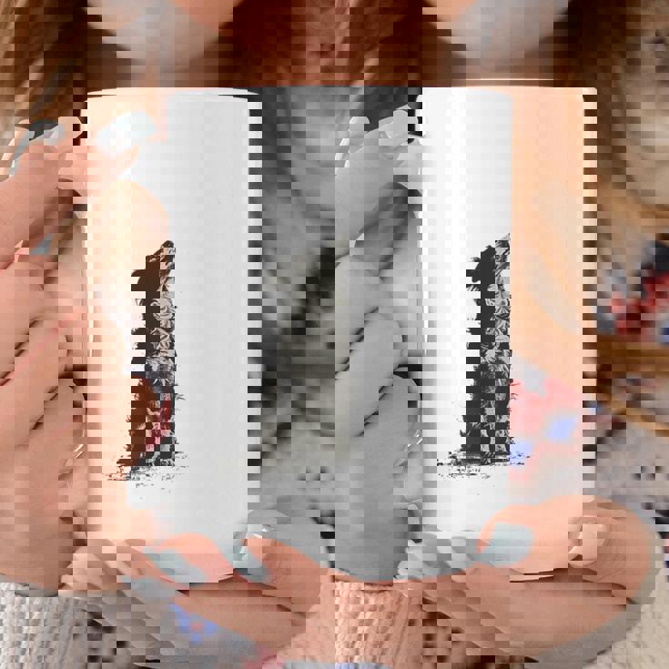 飼い主を見ているボーダーコリー 農場の犬 コーヒーマグ 面白い贈り物