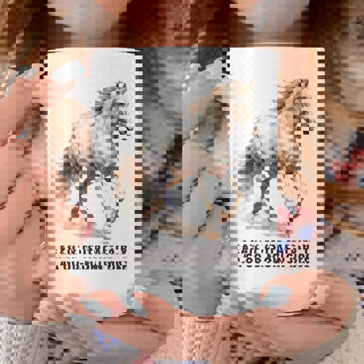 馬の水彩画、乗馬、優雅な高速ランニング馬 コーヒーマグ 面白い贈り物