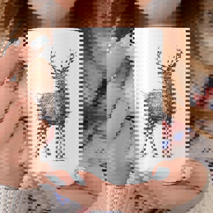 鹿 絵 グラフィック 動物 アート モチーフ 鹿 コーヒーマグ 面白い贈り物