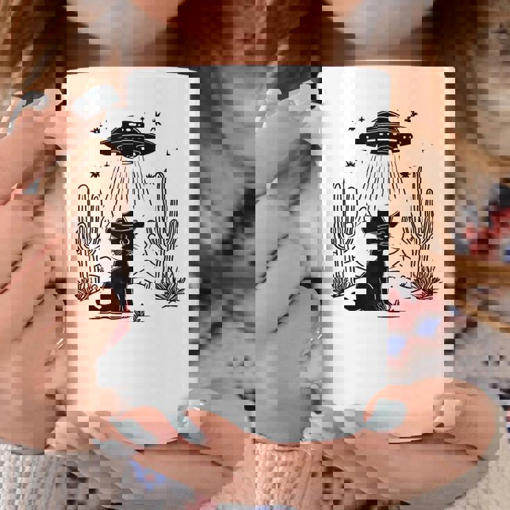 黒猫 カウボーイハット ウェスタン Ufo エイリアン 面白い かわいい コーヒーマグ 面白い贈り物