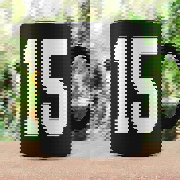 15番のカレッジスポーツスタイル。ホワイト。 コーヒーマグ ギフトのアイデア