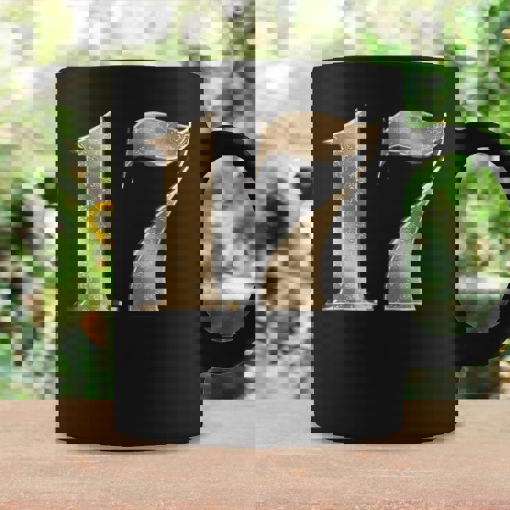 17 セブンティーン 誕生日 お気に入り 数字 フルール・ド・リス デザイン コーヒーマグ ギフトのアイデア