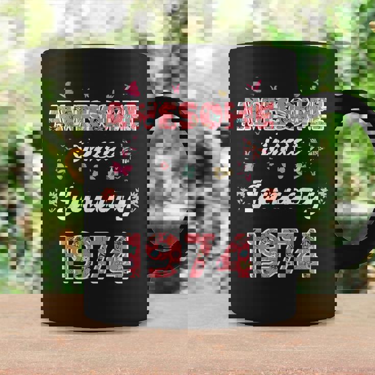 1974年1月から素晴らしい花、1974年1月の誕生日。 コーヒーマグ ギフトのアイデア