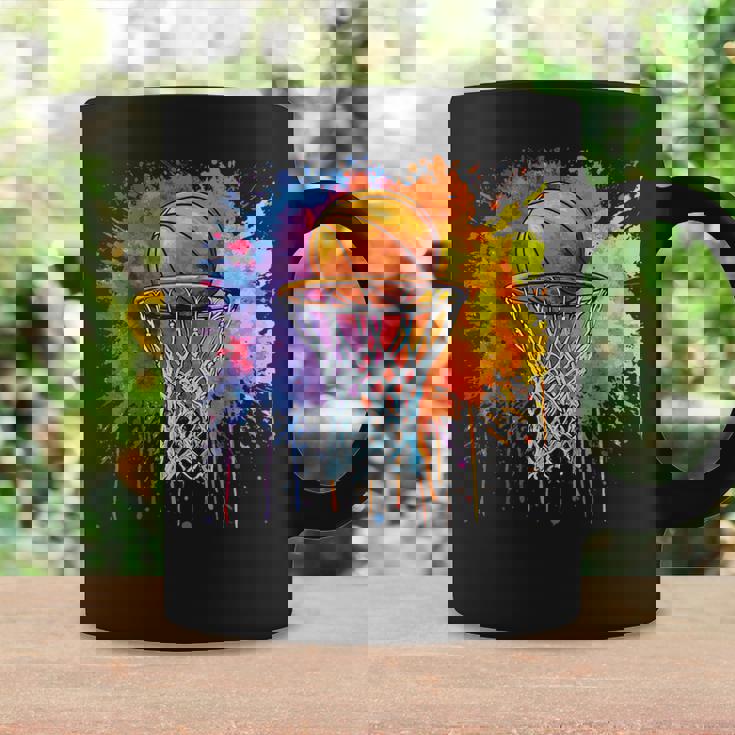 Basketball Colorful Drip Graphic Coffee Mug Gifts ideas