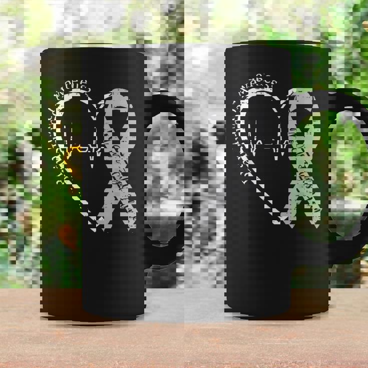 Brain Tumor Awareness Heart Brain Cancer Gray Ribbon Support Coffee Mug Gifts ideas