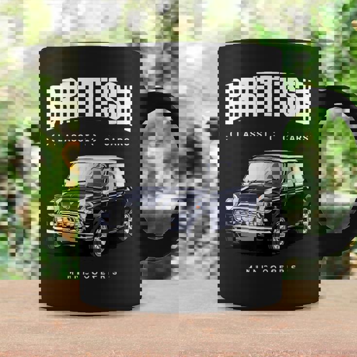 British Classic Car ダークブルー ミニスポーツカー コーヒーマグ ギフトのアイデア