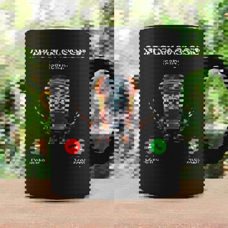 Capuchino Asesino Llamando Brainrot Italiano Brainrot Meme Taza de café Ideas de regalos