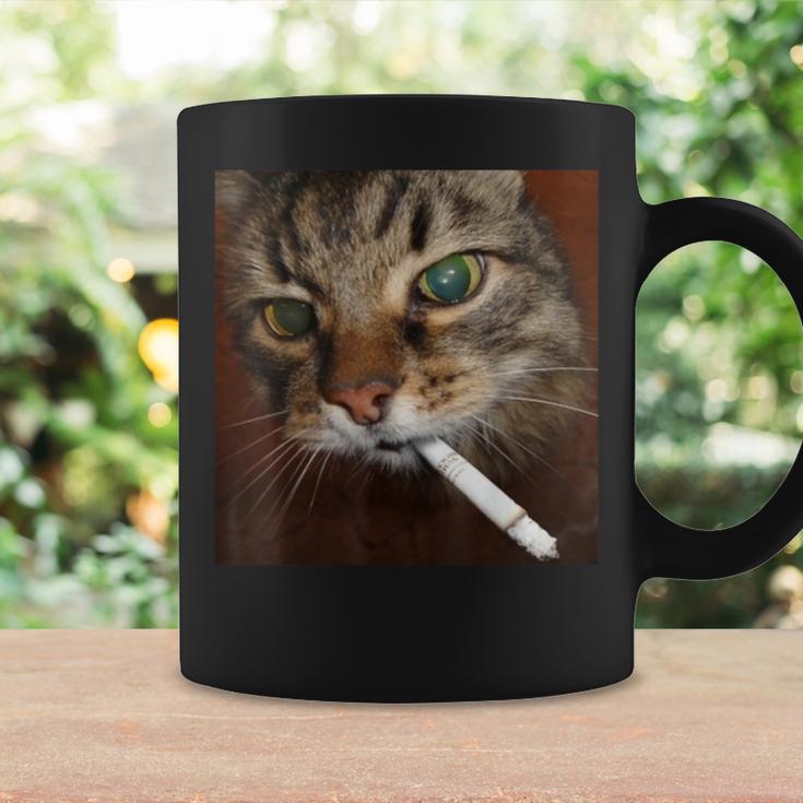 Cat Meme Cat Smoking Cigarette Coffee Mug