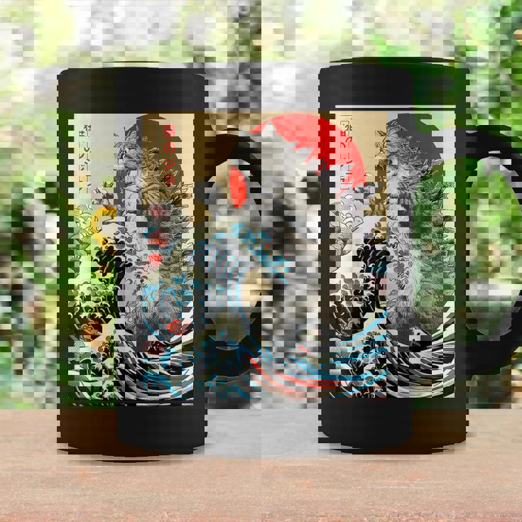 Catzilla Cat 日本アート 面白い猫 ギフト 男性 女性 子供 コーヒーマグ ギフトのアイデア