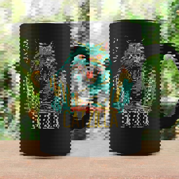 Catzilla ビンテージ 面白い かわいい 猫 アート コーヒーマグ ギフトのアイデア