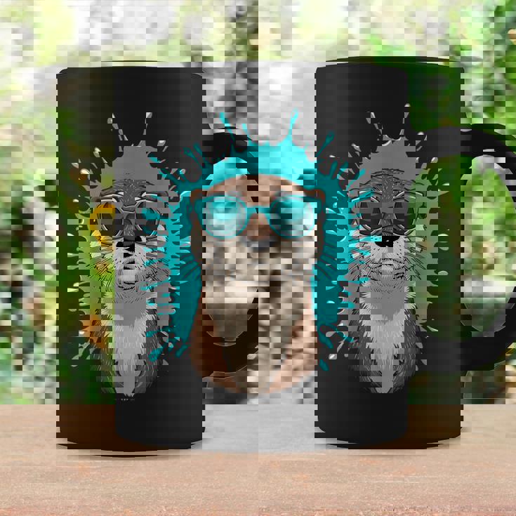 Chill Otteribes 面白いカワウソサングラスデザイン コーヒーマグ ギフトのアイデア