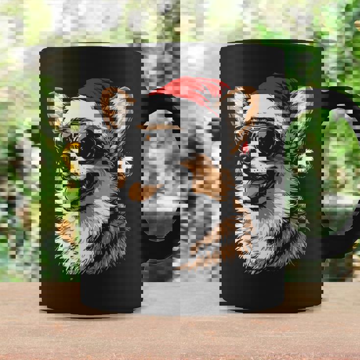 Corgi サンタハット 面白い かわいい 犬 ママ お父さん クリスマス 長袖tシャツ コーヒーマグ ギフトのアイデア