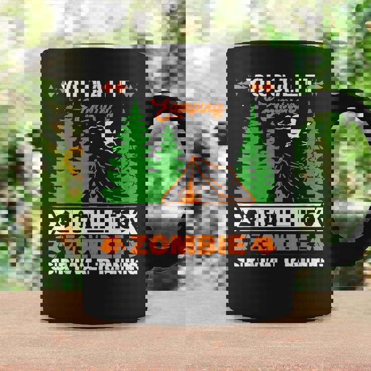 Divertido Zombie Apocalipsis Campingupervivencia Entrenamiento Humor Taza de café Ideas de regalos