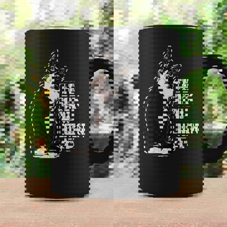 The Fuck You Lookin At 猫好きのための面白い下品なノベルティ コーヒーマグ ギフトのアイデア