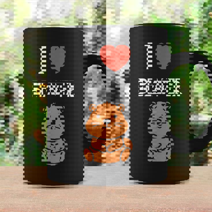 Baby Beavers Minimalist Cute I Love Beaver コーヒーマグ ギフトのアイデア