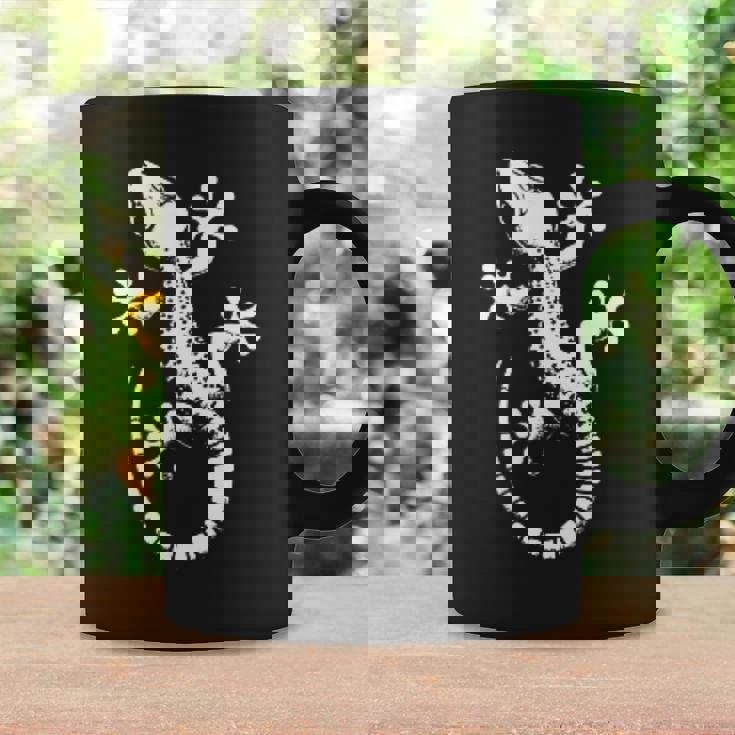 Gecko Dad Mom Lover モノクロ ヤモリ コーヒーマグ ギフトのアイデア