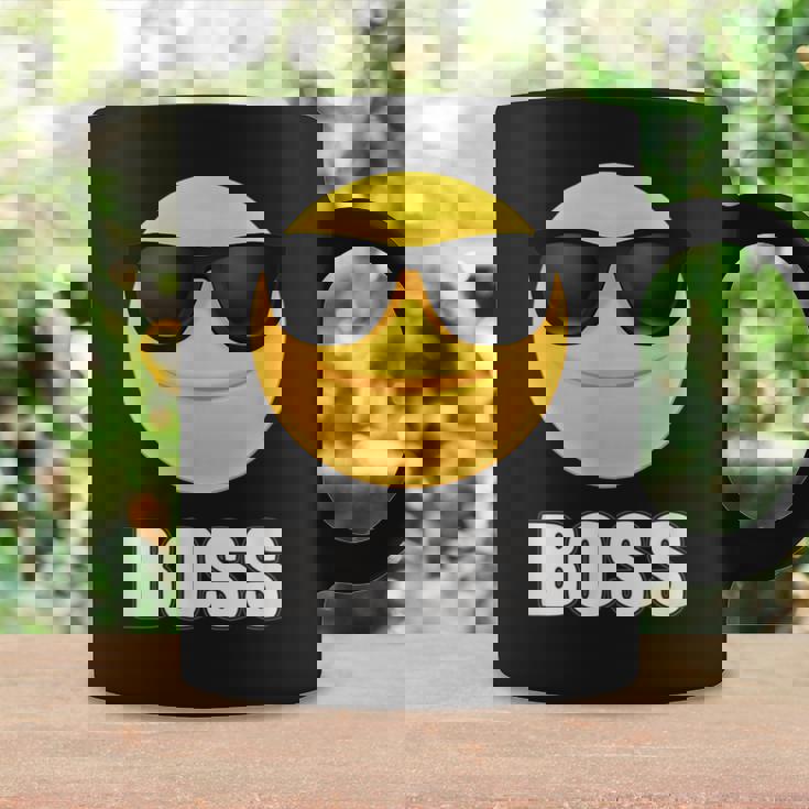 Girl & Boy Boss サングラス 顔文字シャツ クールな顔 コーヒーマグ ギフトのアイデア