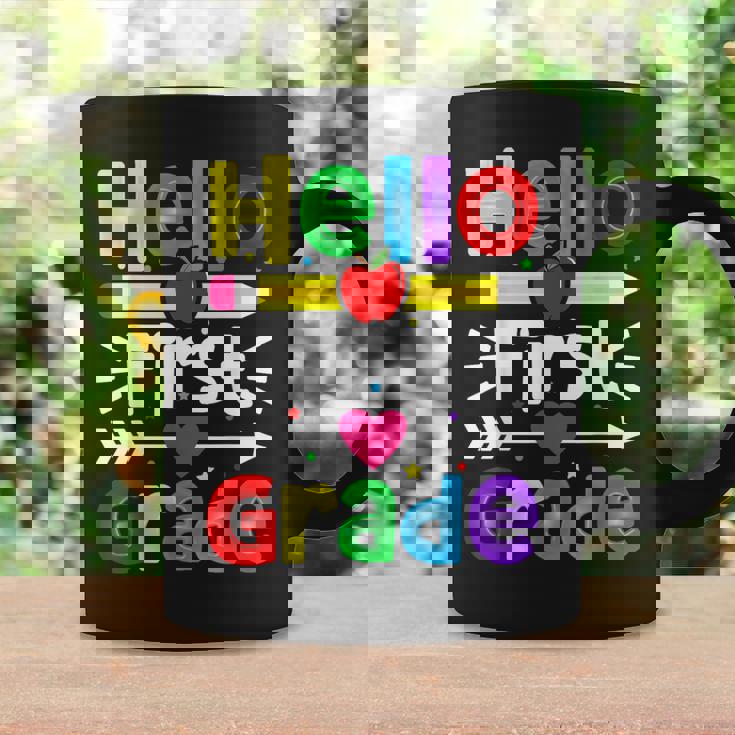 Hello First Grade Back Tochool 1St Day Of 1St Grade コーヒーマグ ギフトのアイデア