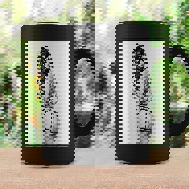 Hot Girl On 男性用 セクシー バッド キティ ピンナップガール B&W コーヒーマグ ギフトのアイデア