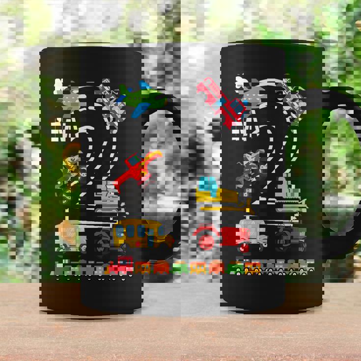 I'm 2 2歳の誕生日 トラック 乗り物 交通機関車 コーヒーマグ ギフトのアイデア