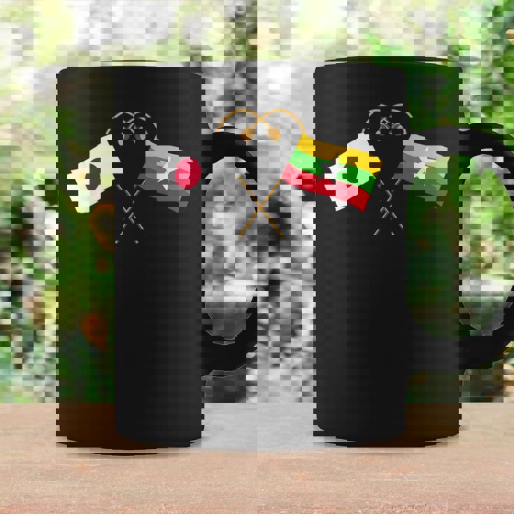 Japanese Flag Myanmar Flag ミャンマー遺産 ミャンマーのルーツ 日本の国旗 ミャンマーの国旗 コーヒーマグ ギフトのアイデア